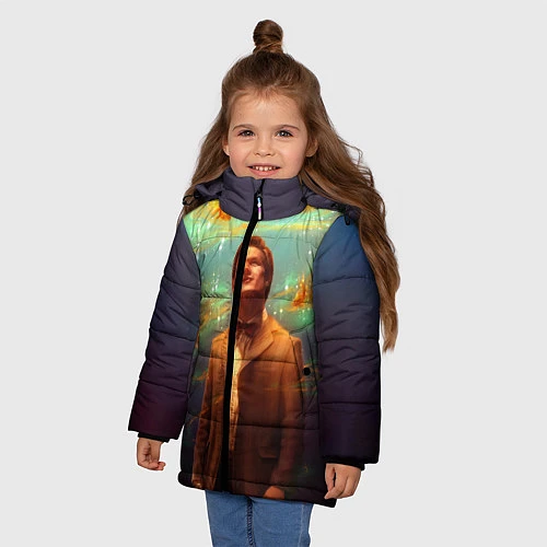 Зимняя куртка для девочки Рыбки / 3D-Черный – фото 3