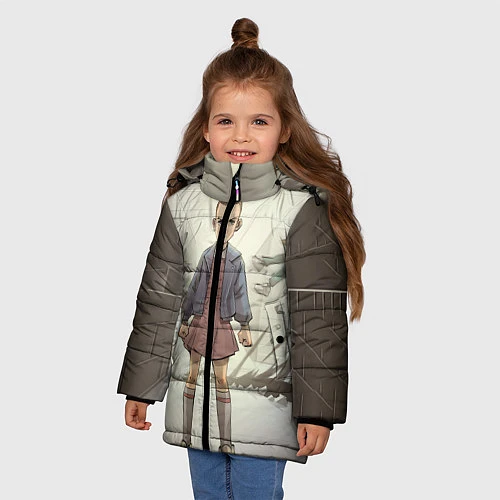 Зимняя куртка для девочки Girl-boy / 3D-Черный – фото 3
