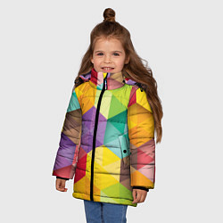Куртка зимняя для девочки Цветные зонтики, цвет: 3D-черный — фото 2