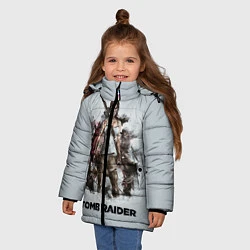 Куртка зимняя для девочки TOMB RAIDER, цвет: 3D-светло-серый — фото 2