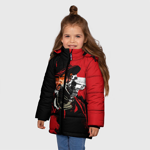 Зимняя куртка для девочки Red Dead Redemption / 3D-Черный – фото 3