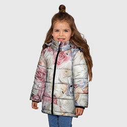 Куртка зимняя для девочки Букет из роз, цвет: 3D-черный — фото 2
