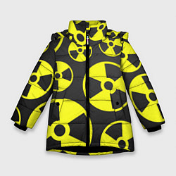 Куртка зимняя для девочки Радиация, цвет: 3D-черный