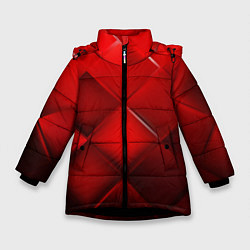 Куртка зимняя для девочки Red squares, цвет: 3D-черный