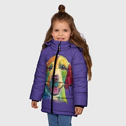 Куртка зимняя для девочки Лабрадор: реализм, цвет: 3D-черный — фото 2
