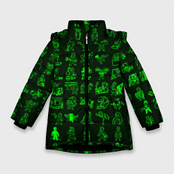 Куртка зимняя для девочки Персонажи Fallout, цвет: 3D-черный