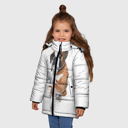 Зимняя куртка для девочки Боксер / 3D-Черный – фото 3
