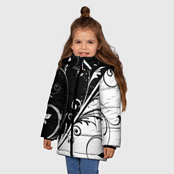 Куртка зимняя для девочки Цветочный узор, цвет: 3D-светло-серый — фото 2