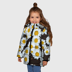 Куртка зимняя для девочки Аромашки, цвет: 3D-черный — фото 2