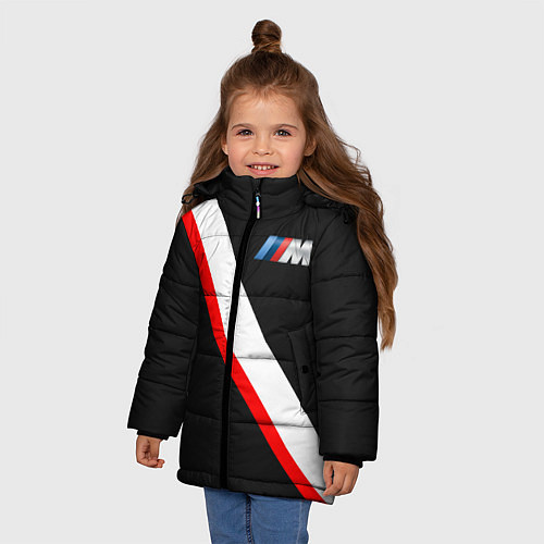 Зимняя куртка для девочки Бмв Bmw 2018 Line Collection / 3D-Черный – фото 3