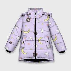 Куртка зимняя для девочки Сейлор Мур, цвет: 3D-черный