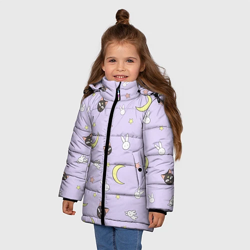 Зимняя куртка для девочки Сейлор Мур / 3D-Черный – фото 3