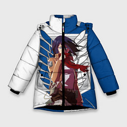 Куртка зимняя для девочки Атака Титанов, цвет: 3D-черный