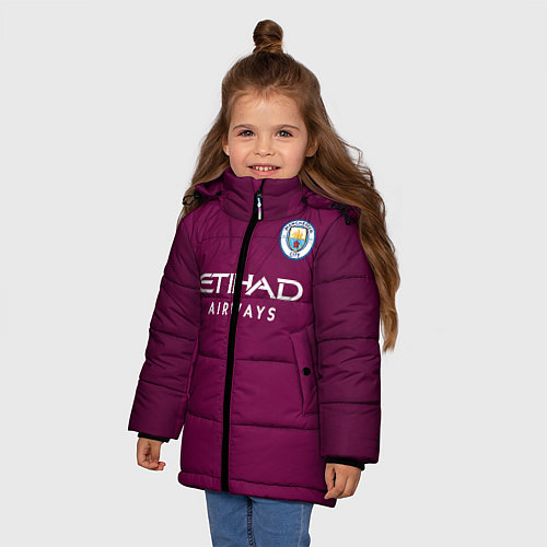 Зимняя куртка для девочки Man City FC: Away 17/18 / 3D-Черный – фото 3
