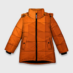 Куртка зимняя для девочки Orange abstraction, цвет: 3D-черный