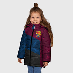 Куртка зимняя для девочки FC Barcelona: Dark polygons, цвет: 3D-черный — фото 2
