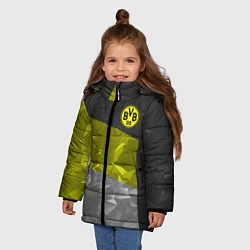 Куртка зимняя для девочки BVB FC: Dark polygons, цвет: 3D-черный — фото 2