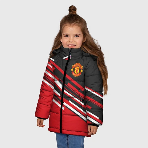 Зимняя куртка для девочки Man UTD FC: Sport Line 2018 / 3D-Черный – фото 3