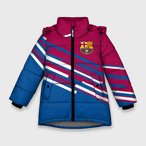 Зимняя куртка для девочки Barcelona FC: Sport Line 2018 / 3D-Светло-серый – фото 1