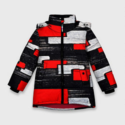 Куртка зимняя для девочки Необычная текстура, цвет: 3D-красный