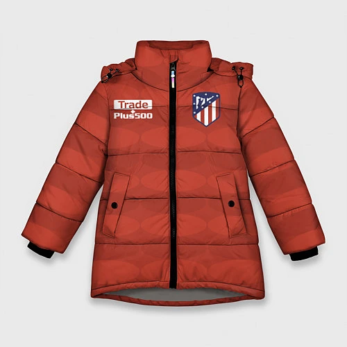 Зимняя куртка для девочки Atletico Madrid: Red Ellipse / 3D-Светло-серый – фото 1