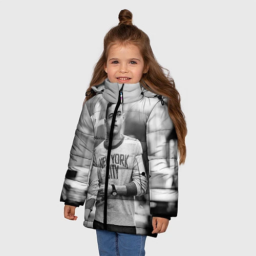 Зимняя куртка для девочки Rami Malek / 3D-Черный – фото 3