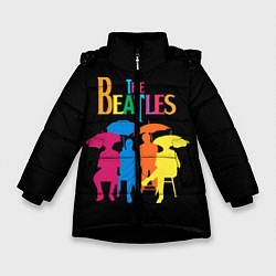 Куртка зимняя для девочки The Beatles: Colour Rain, цвет: 3D-черный