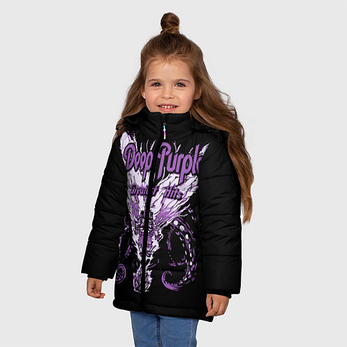 Зимняя куртка для девочки Deep Purple: Greatest Hits / 3D-Черный – фото 3