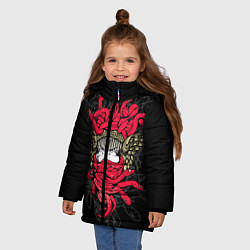 Куртка зимняя для девочки Горгона Медуза, цвет: 3D-черный — фото 2