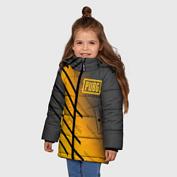 Куртка зимняя для девочки PUBG: Lines Style, цвет: 3D-черный — фото 2