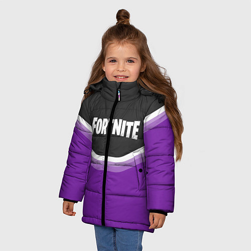 Зимняя куртка для девочки Fortnite Violet / 3D-Черный – фото 3
