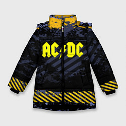 Куртка зимняя для девочки AC/DC: Danger Style, цвет: 3D-черный