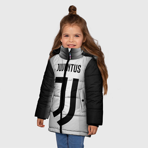 Зимняя куртка для девочки FC Juventus: Silver Original / 3D-Красный – фото 3