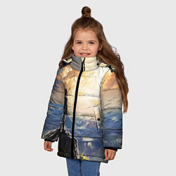 Куртка зимняя для девочки Knight Link, цвет: 3D-черный — фото 2