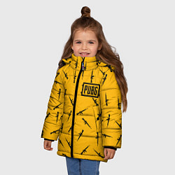 Куртка зимняя для девочки PUBG: Yellow Weapon, цвет: 3D-черный — фото 2