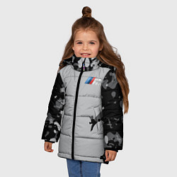 Куртка зимняя для девочки BMW 2018 M Sport Creative, цвет: 3D-черный — фото 2