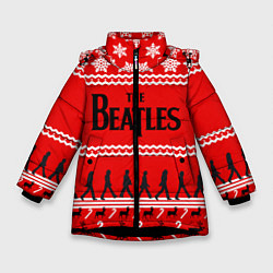Куртка зимняя для девочки The Beatles: New Year, цвет: 3D-черный