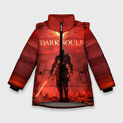 Куртка зимняя для девочки Dark Souls: Red Sunrise, цвет: 3D-светло-серый
