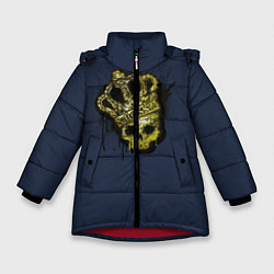 Куртка зимняя для девочки Cs:go - Crown graffiti Корона, цвет: 3D-красный