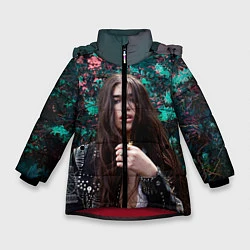 Куртка зимняя для девочки Dua Lipa: Floral, цвет: 3D-красный