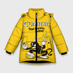 Куртка зимняя для девочки Cuphead: Black Devil, цвет: 3D-черный