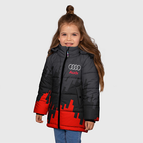 Зимняя куртка для девочки Audi: Tricolor / 3D-Черный – фото 3