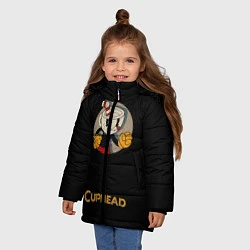 Куртка зимняя для девочки Cuphead: Black Mugman, цвет: 3D-черный — фото 2