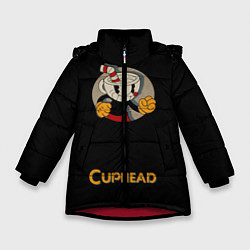 Куртка зимняя для девочки Cuphead: Black Mugman, цвет: 3D-красный