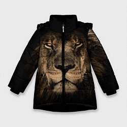 Куртка зимняя для девочки Львиный взгляд, цвет: 3D-черный