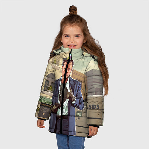 Зимняя куртка для девочки GTA V: Michael / 3D-Черный – фото 3