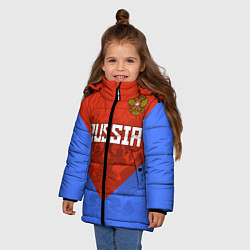 Куртка зимняя для девочки Russia Red & Blue, цвет: 3D-черный — фото 2