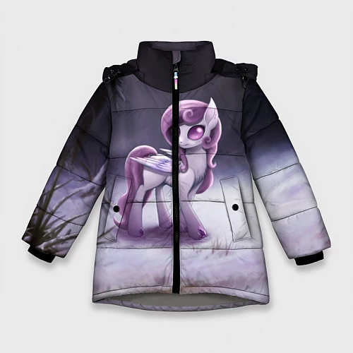 Зимняя куртка для девочки Violet Pony / 3D-Светло-серый – фото 1