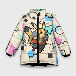Куртка зимняя для девочки Pikachu Geometry, цвет: 3D-черный