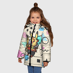 Куртка зимняя для девочки Pikachu Geometry, цвет: 3D-черный — фото 2